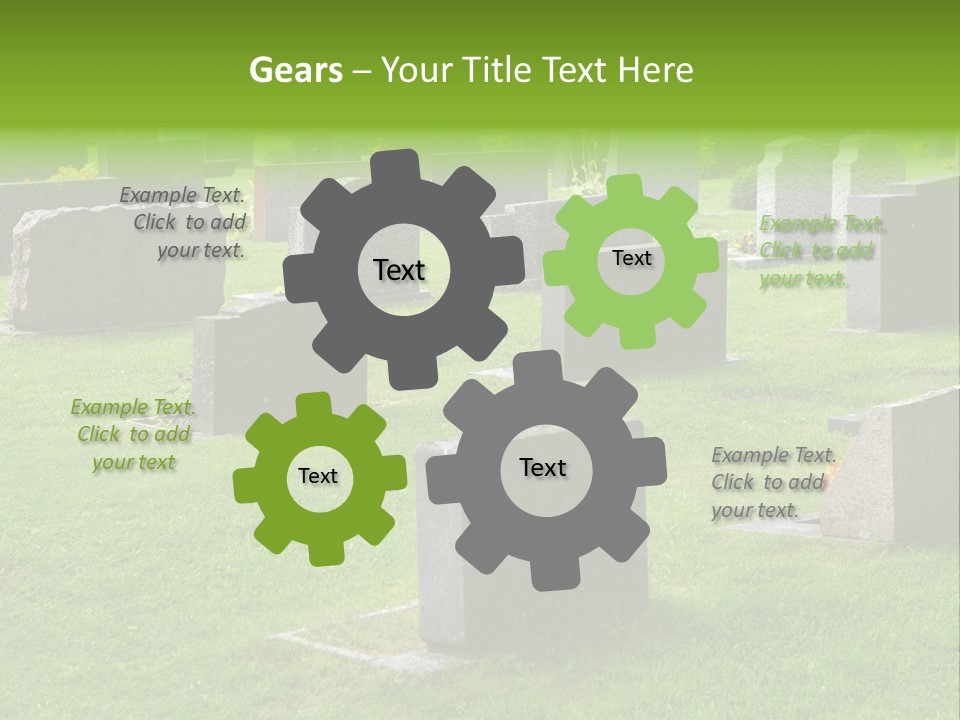 A Cemetery With Many Headstones In The Grass PowerPoint Template