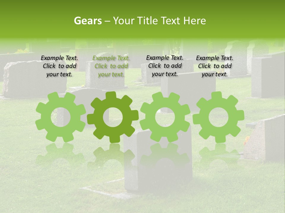 A Cemetery With Many Headstones In The Grass PowerPoint Template
