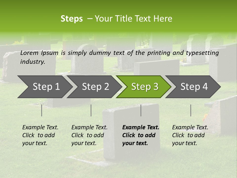 A Cemetery With Many Headstones In The Grass PowerPoint Template