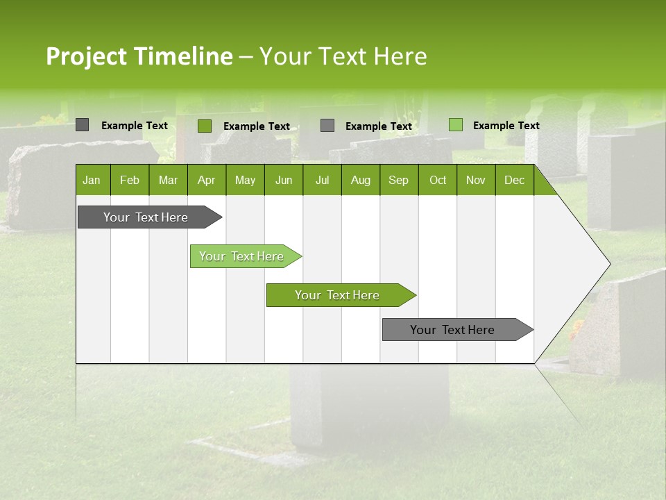 A Cemetery With Many Headstones In The Grass PowerPoint Template