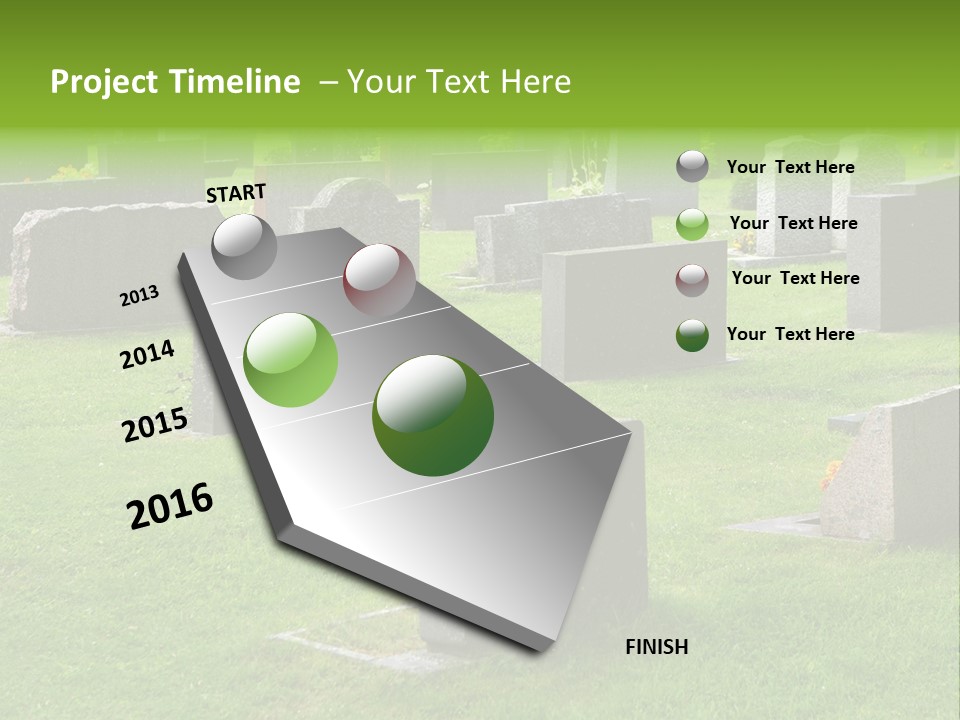A Cemetery With Many Headstones In The Grass PowerPoint Template