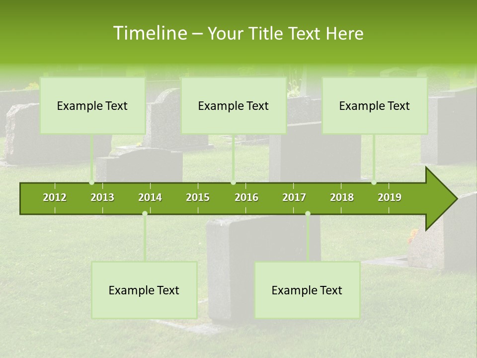 A Cemetery With Many Headstones In The Grass PowerPoint Template