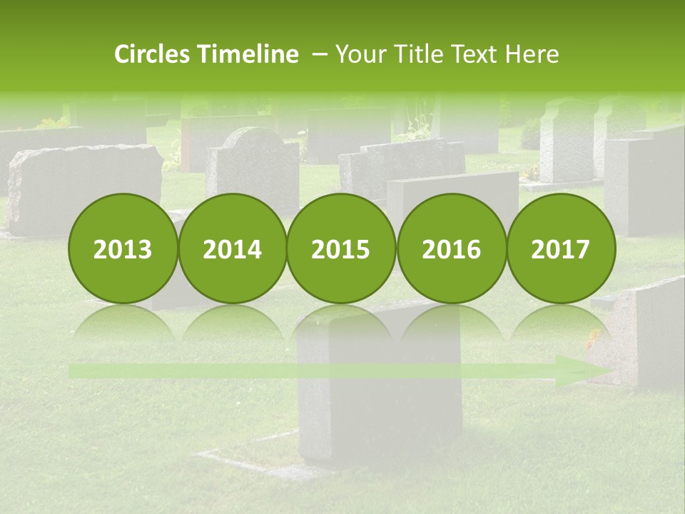 A Cemetery With Many Headstones In The Grass PowerPoint Template