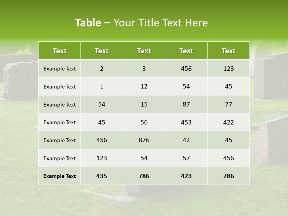A Cemetery With Many Headstones In The Grass PowerPoint Template