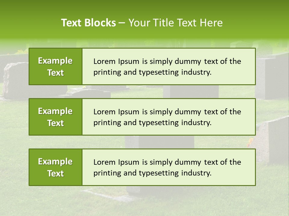 A Cemetery With Many Headstones In The Grass PowerPoint Template