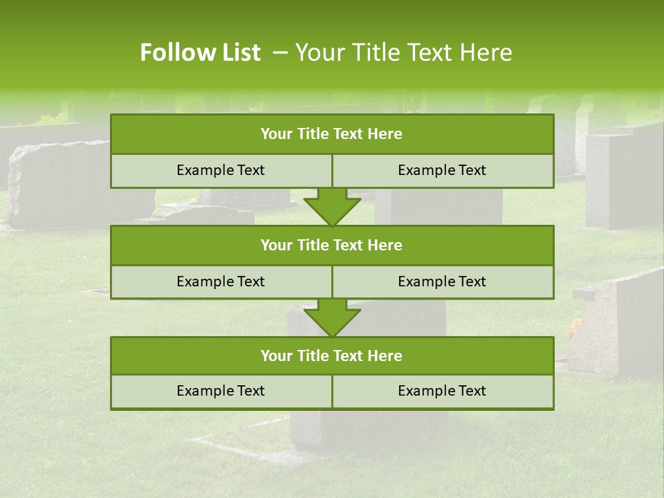 A Cemetery With Many Headstones In The Grass PowerPoint Template