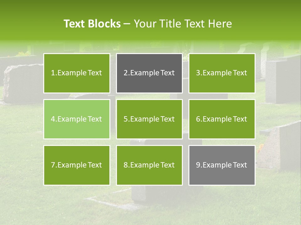 A Cemetery With Many Headstones In The Grass PowerPoint Template