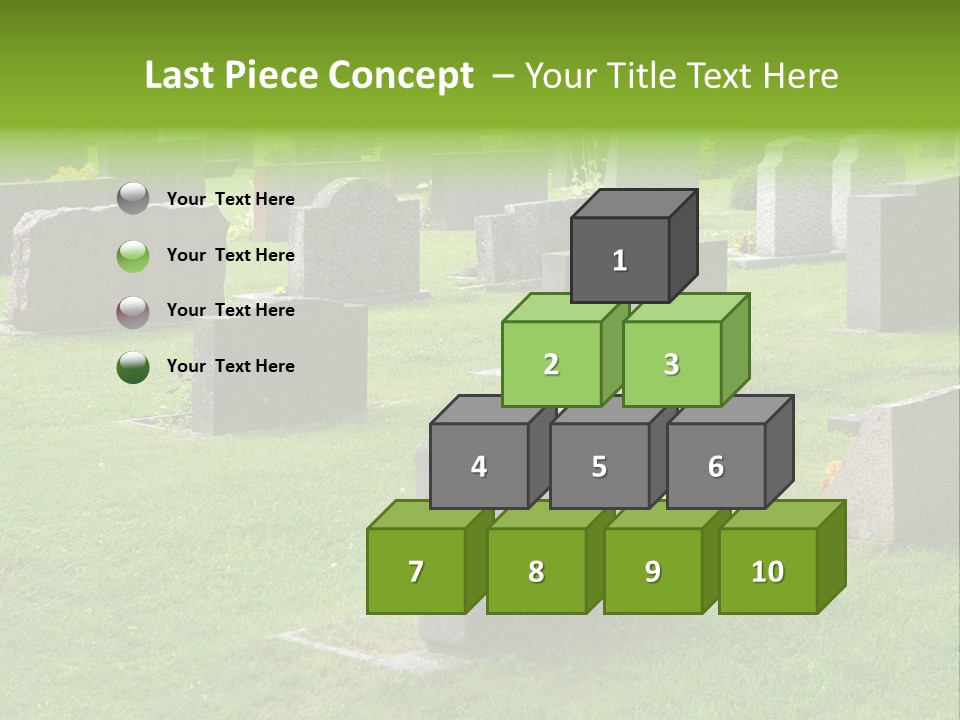 A Cemetery With Many Headstones In The Grass PowerPoint Template