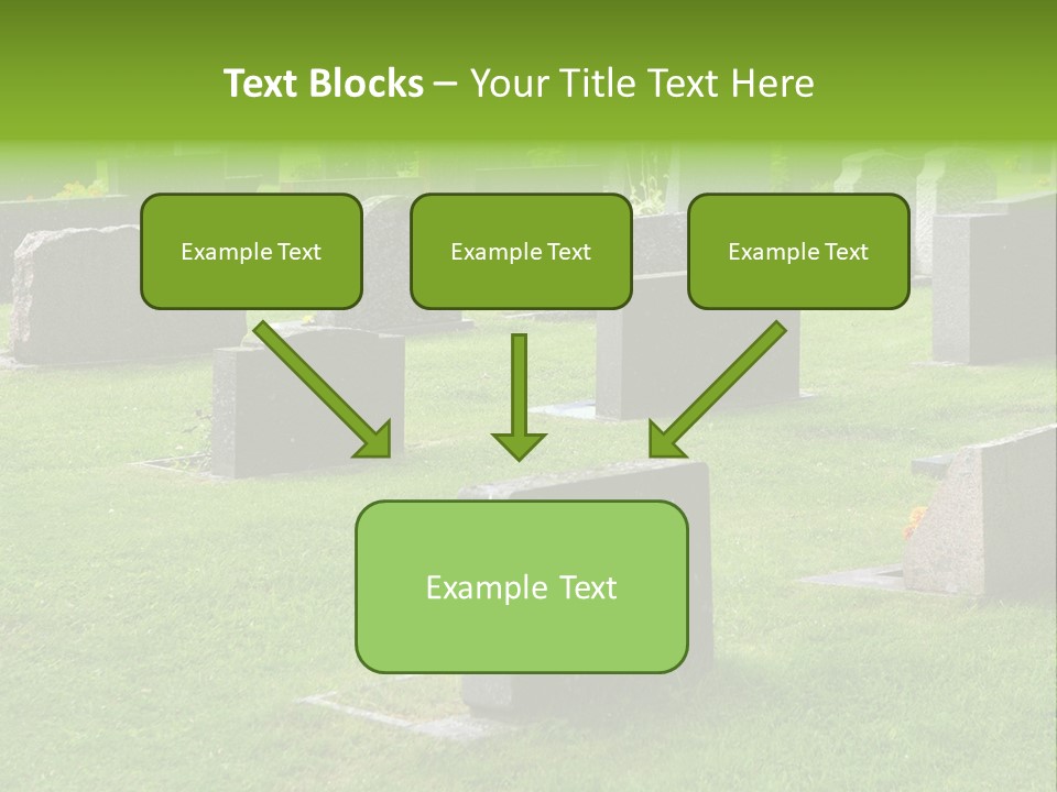 A Cemetery With Many Headstones In The Grass PowerPoint Template