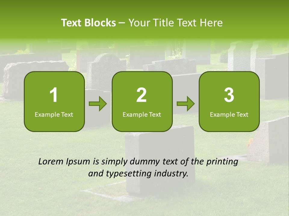A Cemetery With Many Headstones In The Grass PowerPoint Template