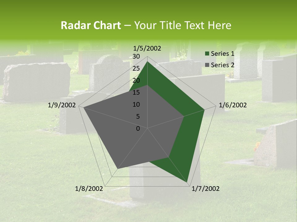 A Cemetery With Many Headstones In The Grass PowerPoint Template
