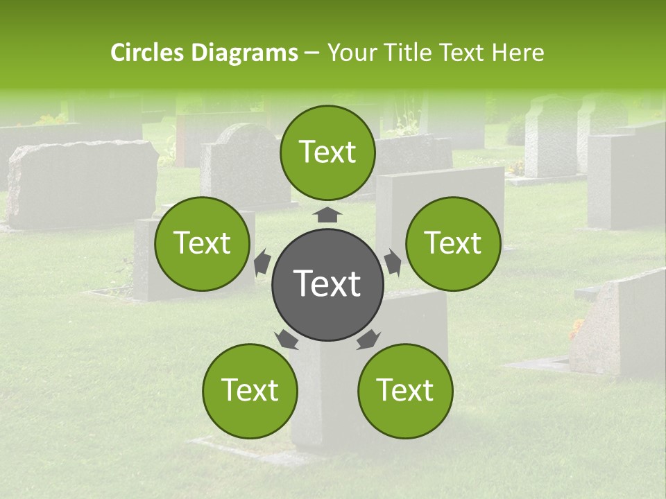 A Cemetery With Many Headstones In The Grass PowerPoint Template