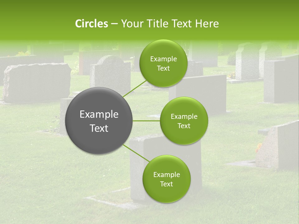 A Cemetery With Many Headstones In The Grass PowerPoint Template