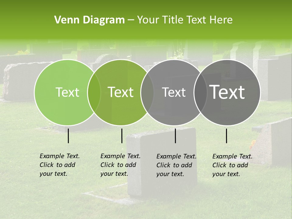 A Cemetery With Many Headstones In The Grass PowerPoint Template