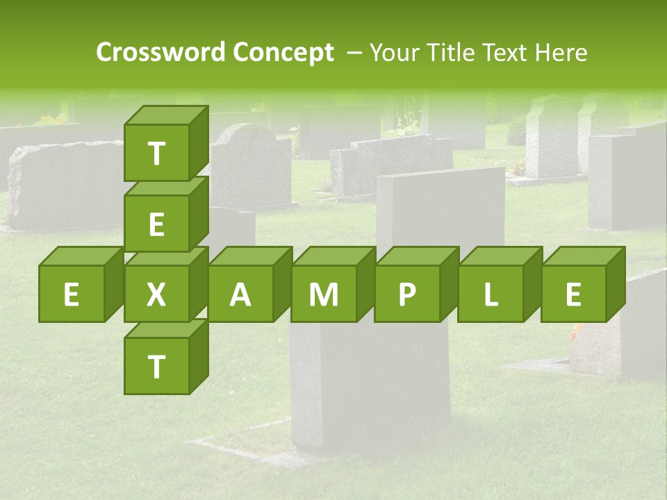 A Cemetery With Many Headstones In The Grass PowerPoint Template