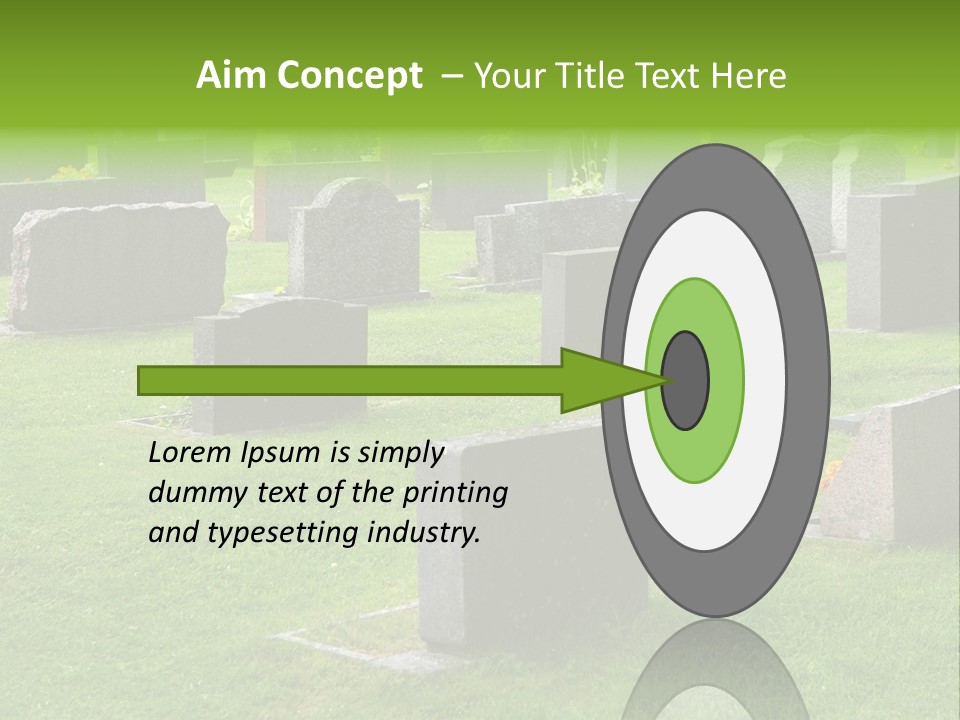A Cemetery With Many Headstones In The Grass PowerPoint Template