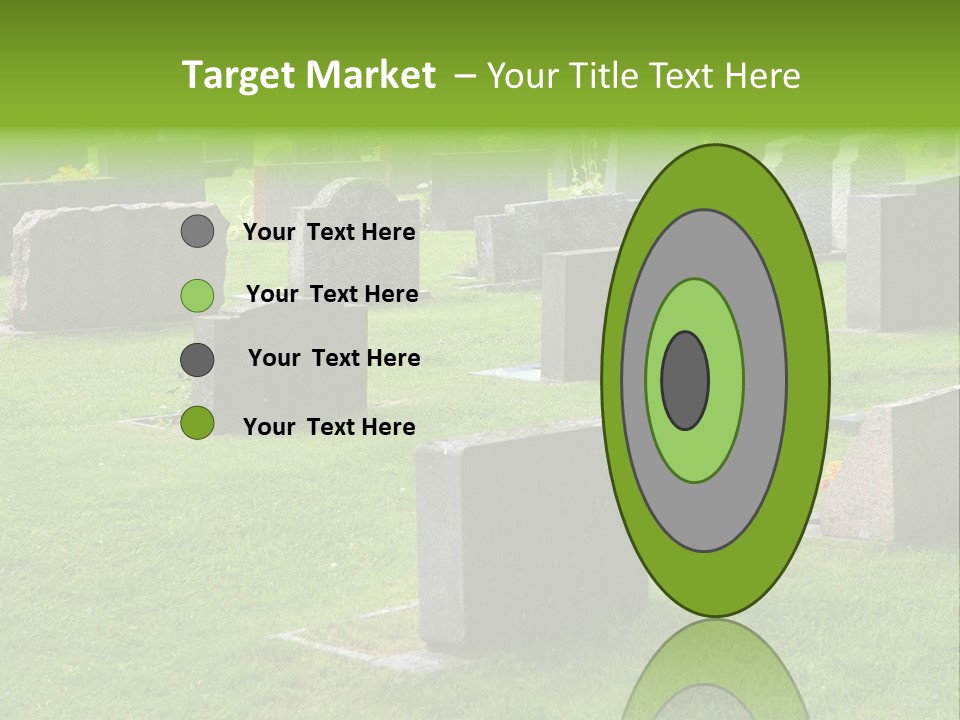 A Cemetery With Many Headstones In The Grass PowerPoint Template