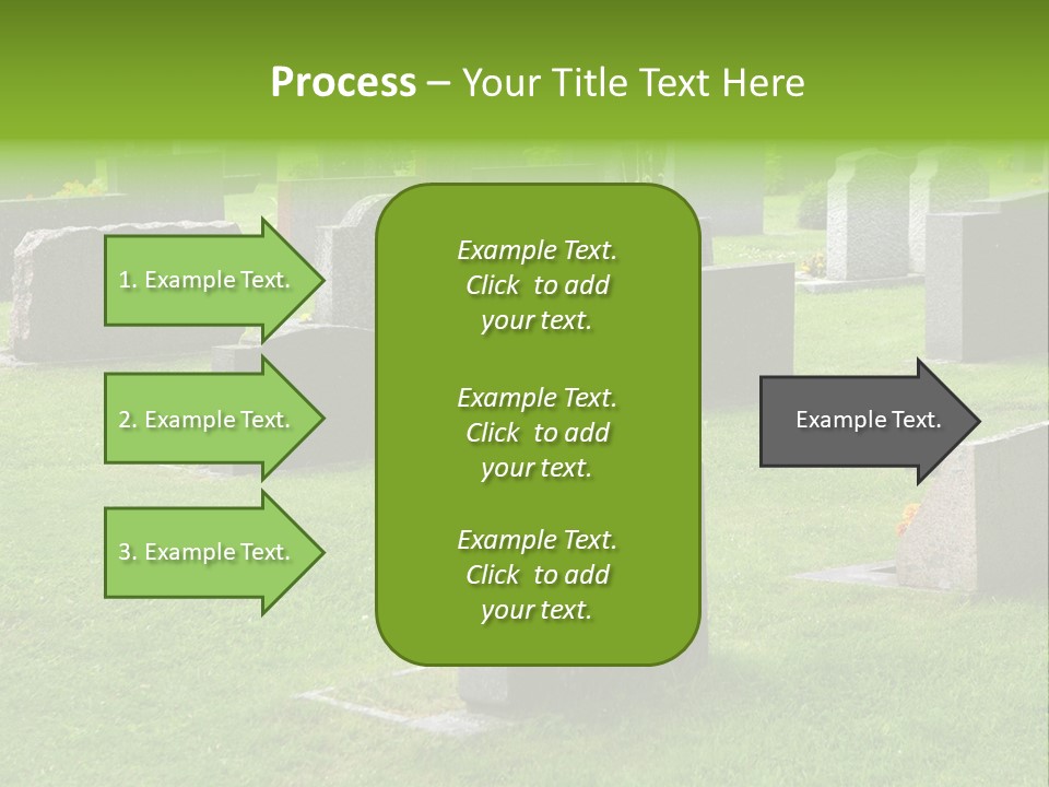 A Cemetery With Many Headstones In The Grass PowerPoint Template
