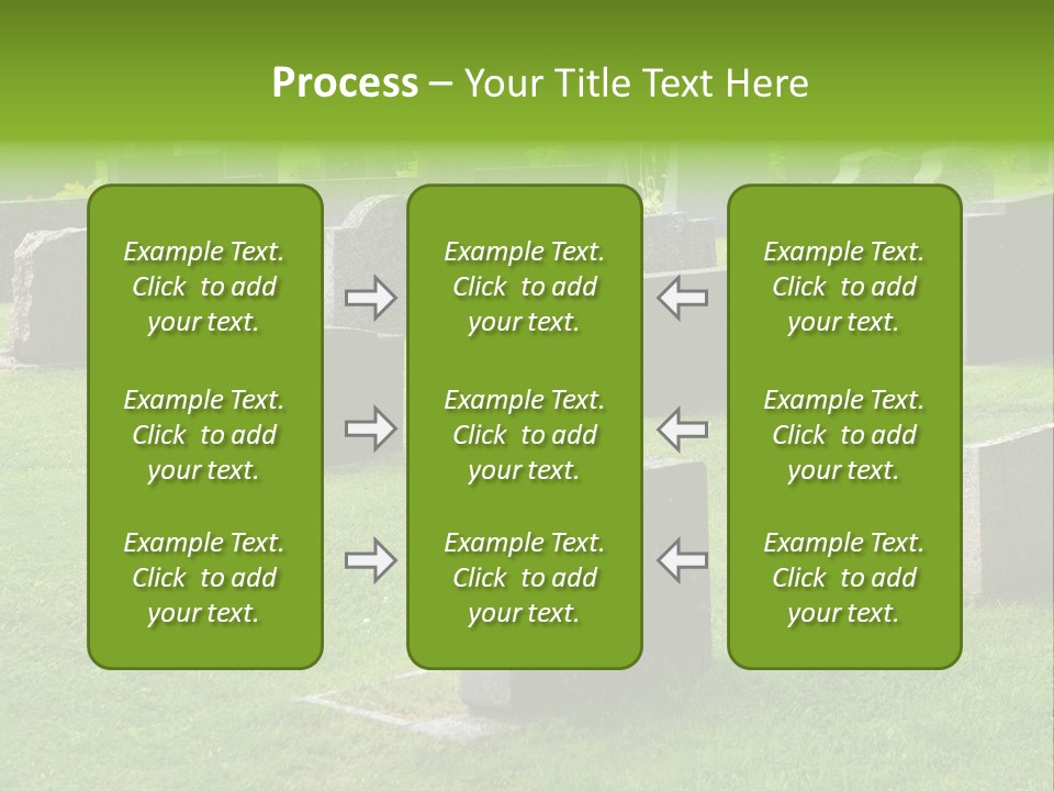 A Cemetery With Many Headstones In The Grass PowerPoint Template