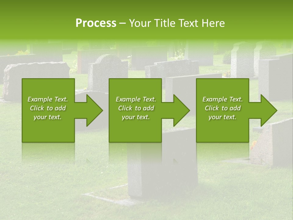 A Cemetery With Many Headstones In The Grass PowerPoint Template