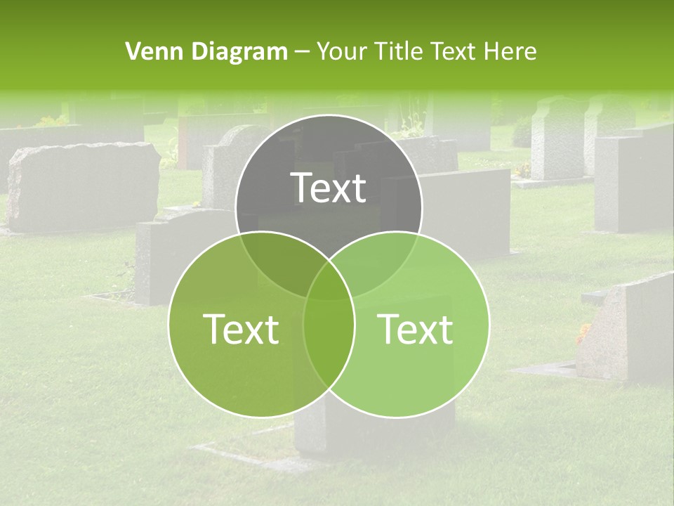 A Cemetery With Many Headstones In The Grass PowerPoint Template