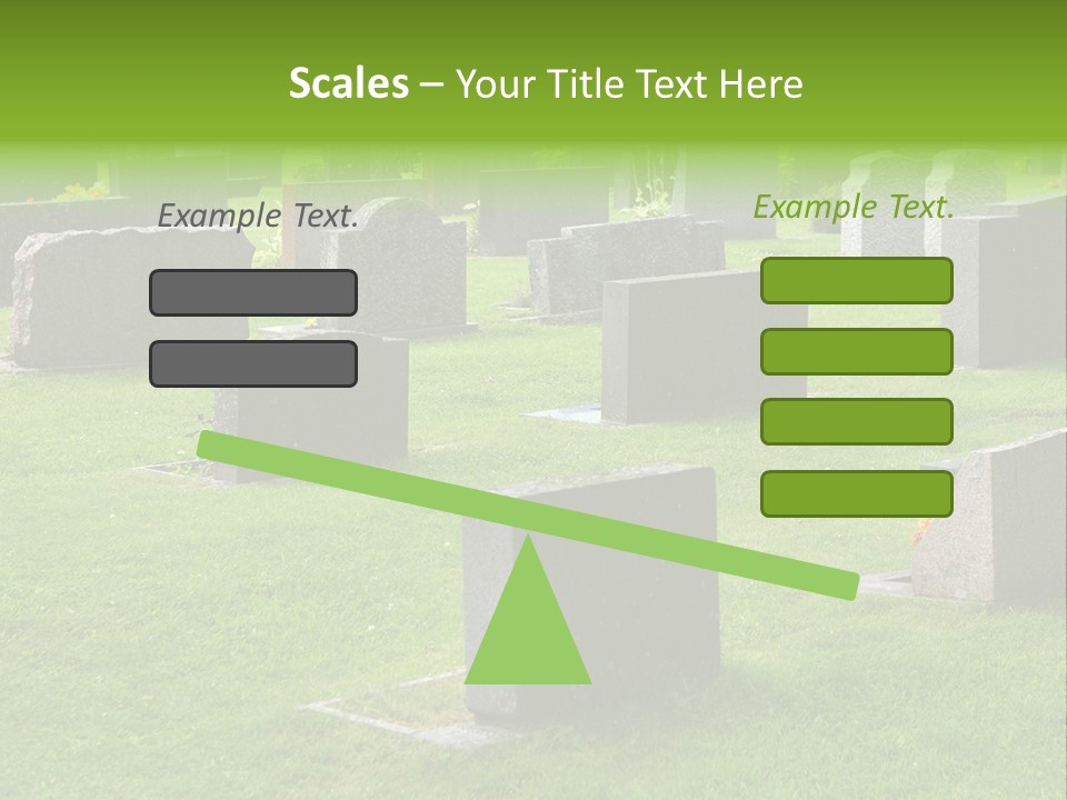 A Cemetery With Many Headstones In The Grass PowerPoint Template