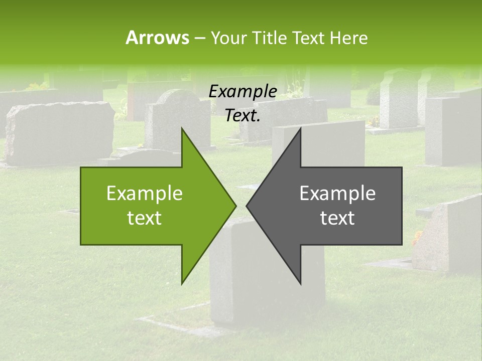 A Cemetery With Many Headstones In The Grass PowerPoint Template