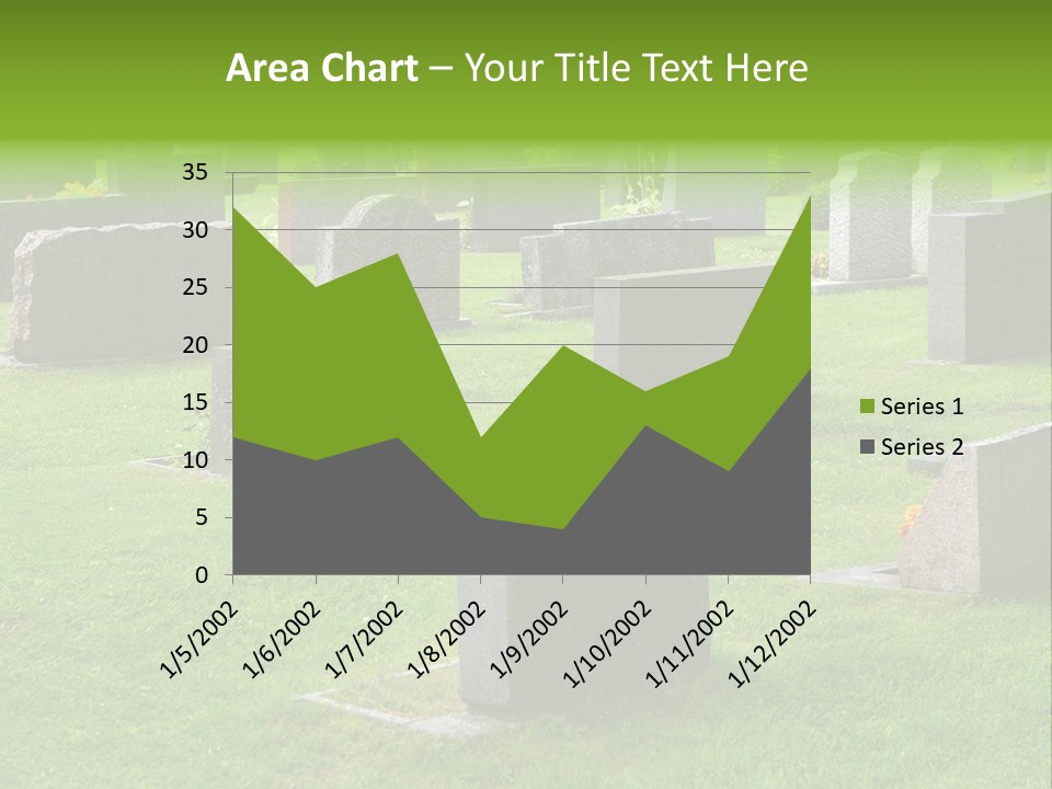 A Cemetery With Many Headstones In The Grass PowerPoint Template