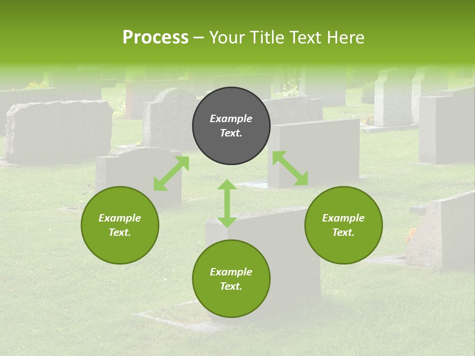 A Cemetery With Many Headstones In The Grass PowerPoint Template