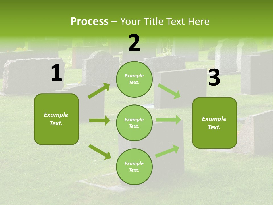A Cemetery With Many Headstones In The Grass PowerPoint Template