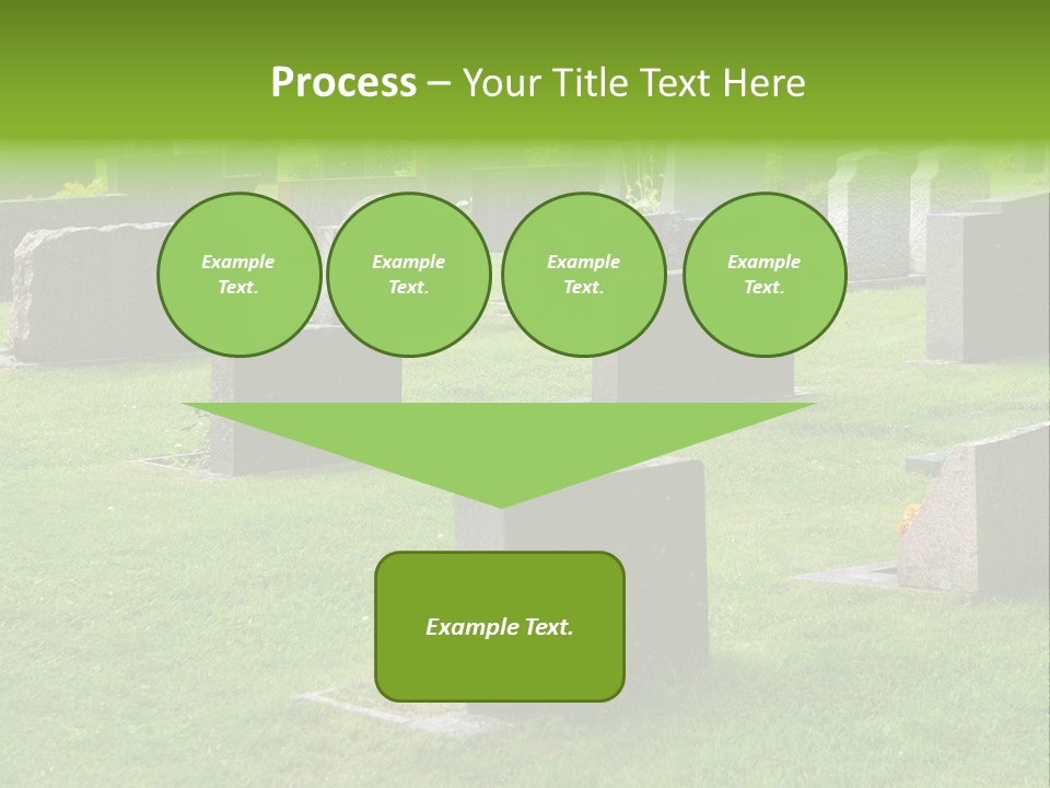 A Cemetery With Many Headstones In The Grass PowerPoint Template