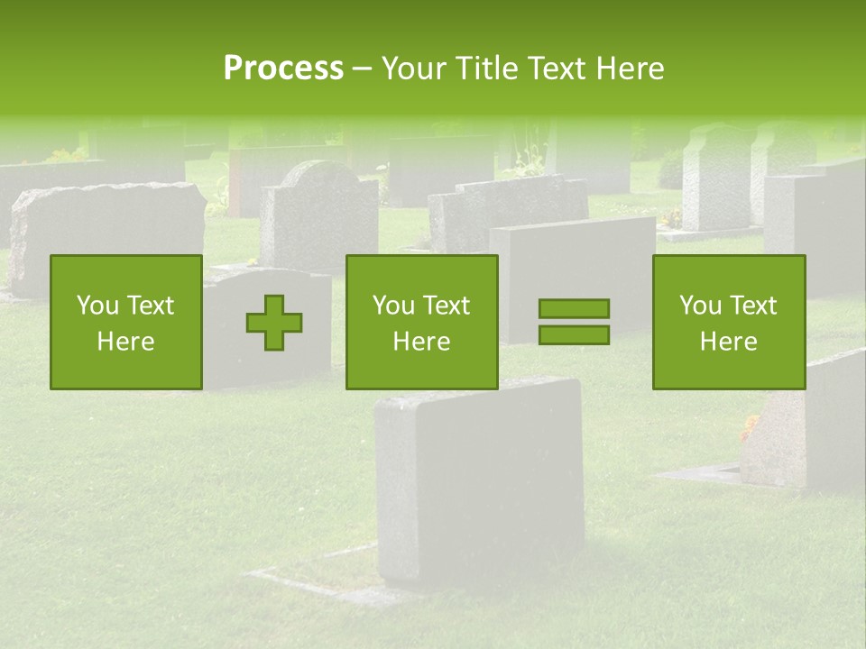 A Cemetery With Many Headstones In The Grass PowerPoint Template