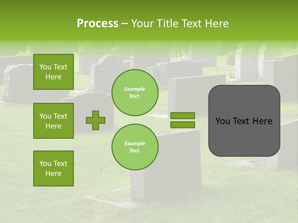 A Cemetery With Many Headstones In The Grass PowerPoint Template