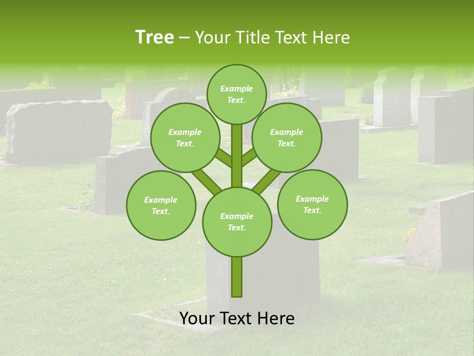 A Cemetery With Many Headstones In The Grass PowerPoint Template