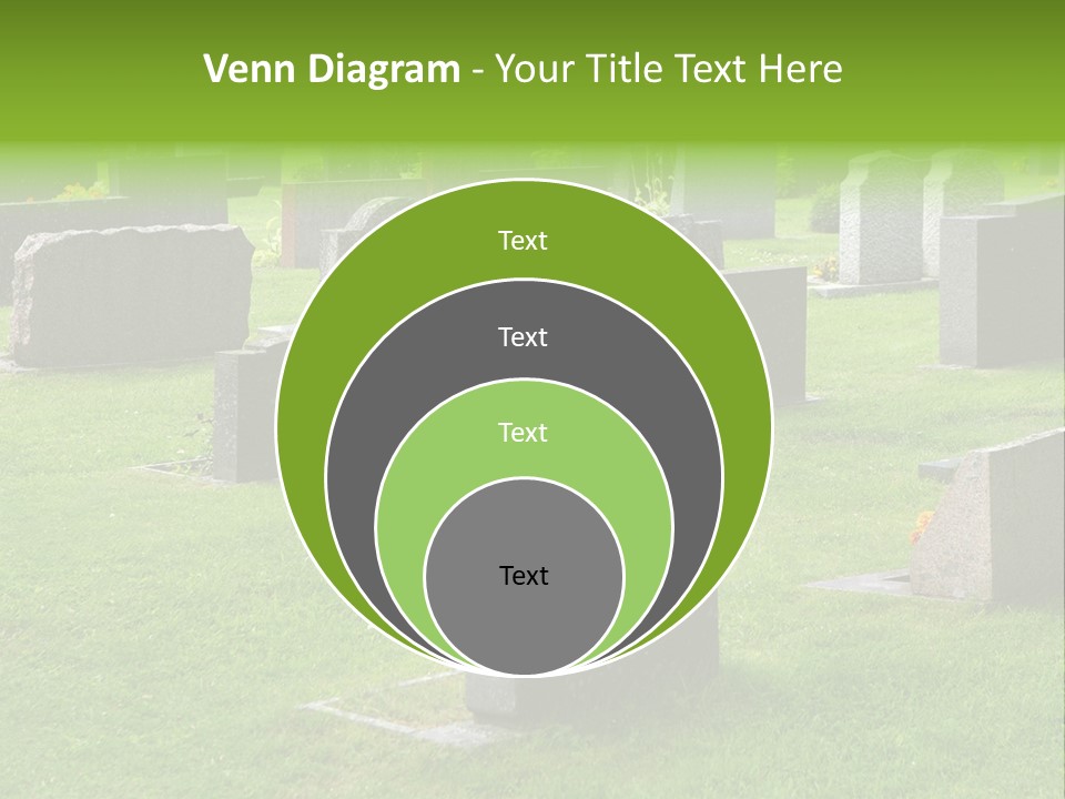 A Cemetery With Many Headstones In The Grass PowerPoint Template