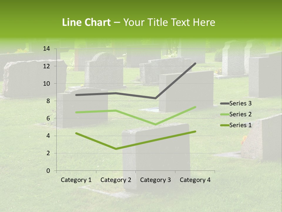 A Cemetery With Many Headstones In The Grass PowerPoint Template