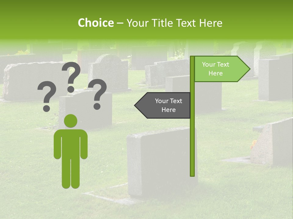 A Cemetery With Many Headstones In The Grass PowerPoint Template