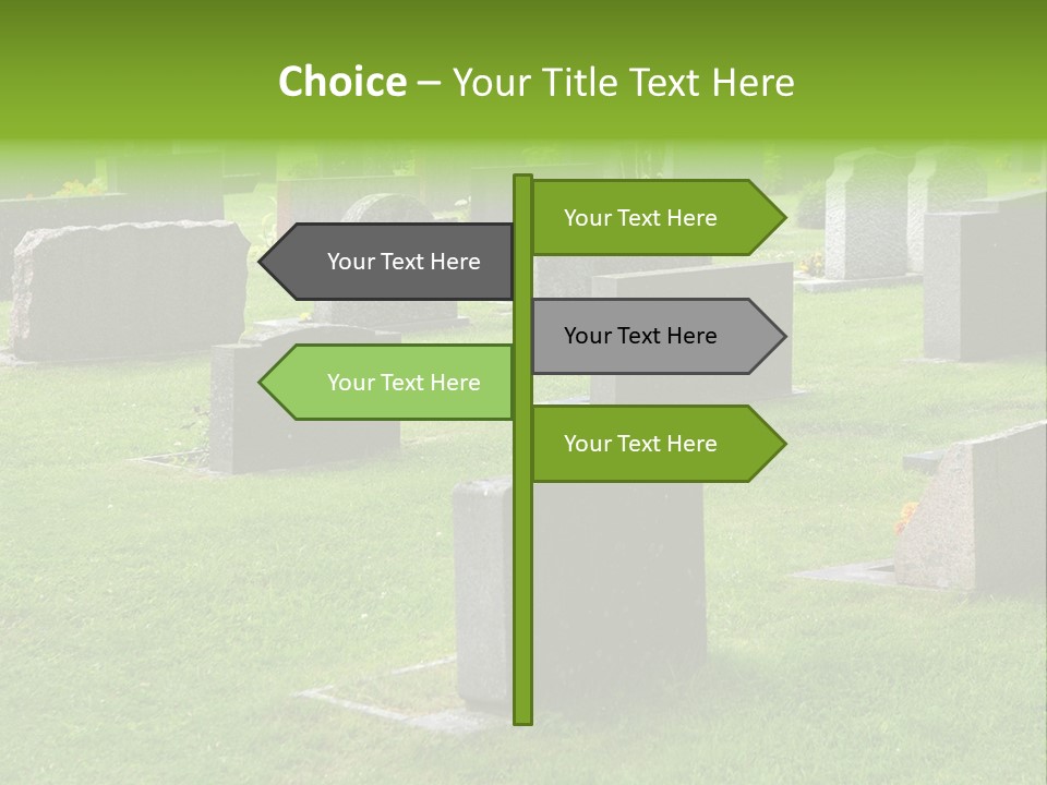 A Cemetery With Many Headstones In The Grass PowerPoint Template