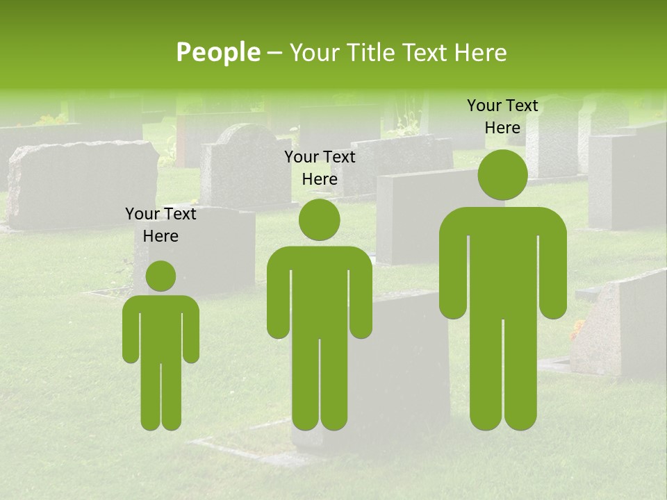 A Cemetery With Many Headstones In The Grass PowerPoint Template