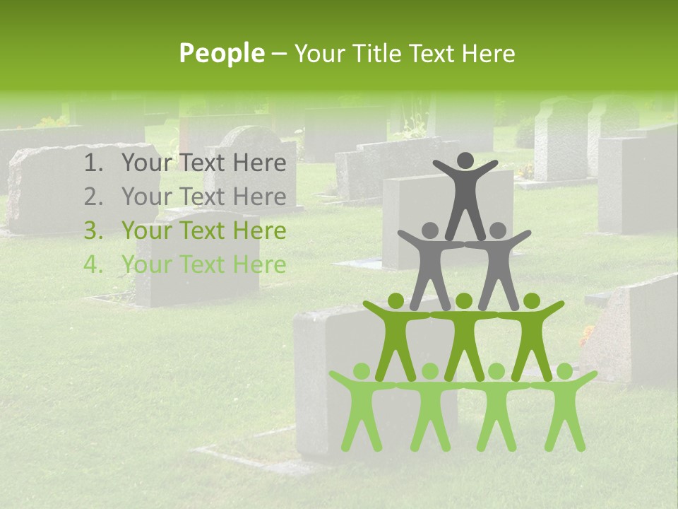 A Cemetery With Many Headstones In The Grass PowerPoint Template