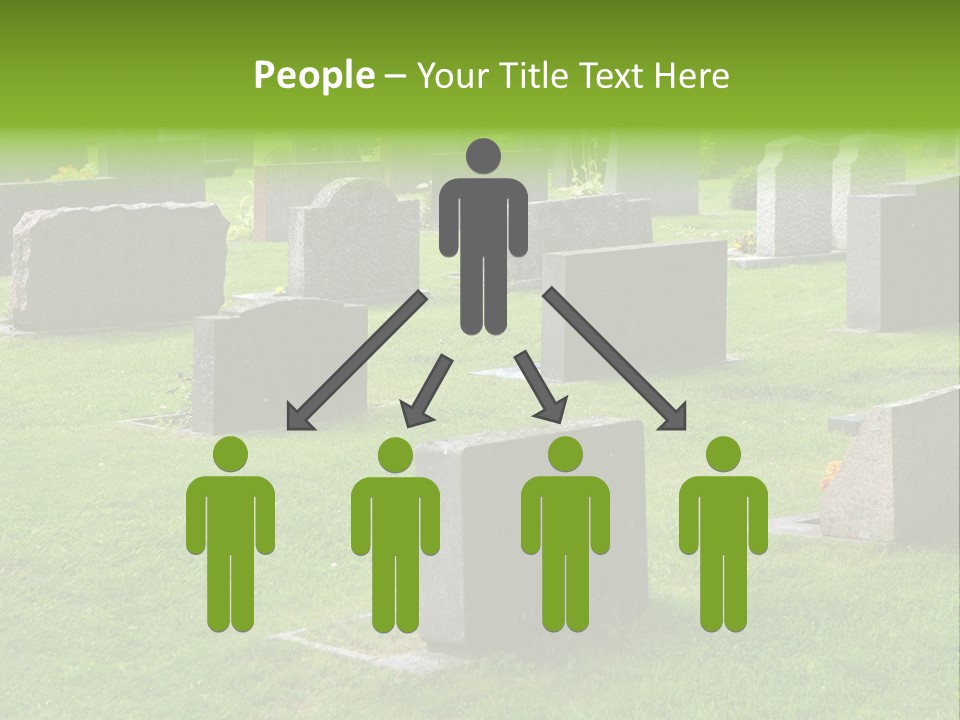 A Cemetery With Many Headstones In The Grass PowerPoint Template