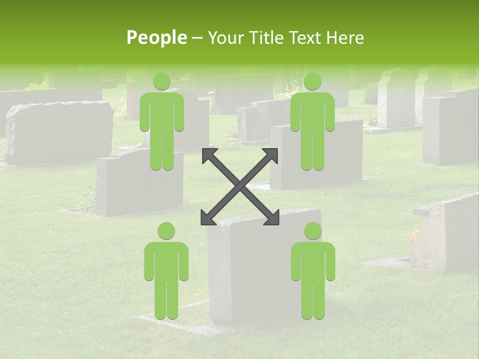 A Cemetery With Many Headstones In The Grass PowerPoint Template