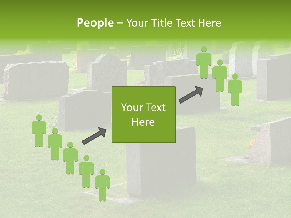 A Cemetery With Many Headstones In The Grass PowerPoint Template
