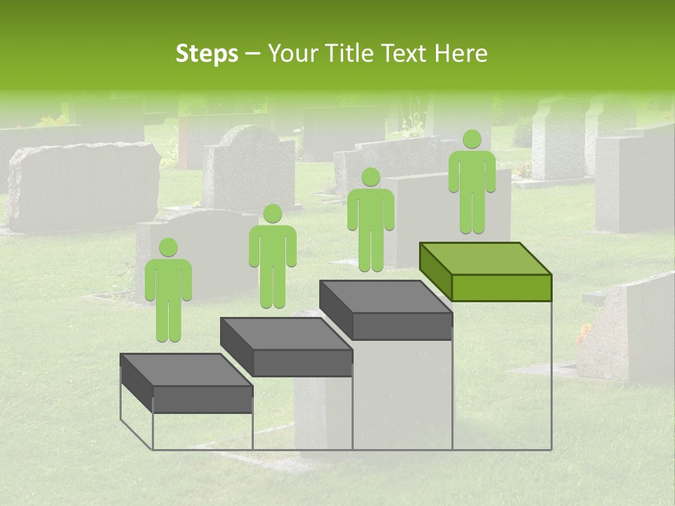 A Cemetery With Many Headstones In The Grass PowerPoint Template