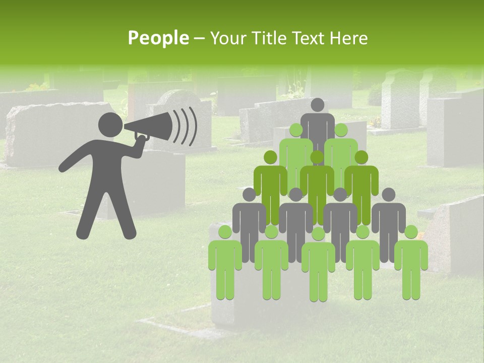 A Cemetery With Many Headstones In The Grass PowerPoint Template