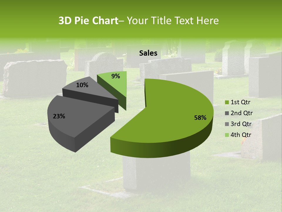 A Cemetery With Many Headstones In The Grass PowerPoint Template