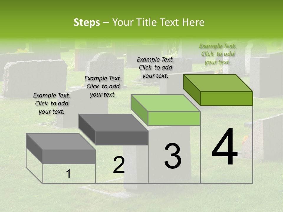 A Cemetery With Many Headstones In The Grass PowerPoint Template