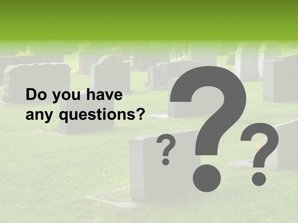 A Cemetery With Many Headstones In The Grass PowerPoint Template