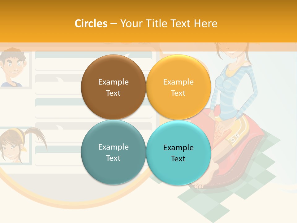 A Woman Sitting On A Chair Next To A Computer Screen PowerPoint Template