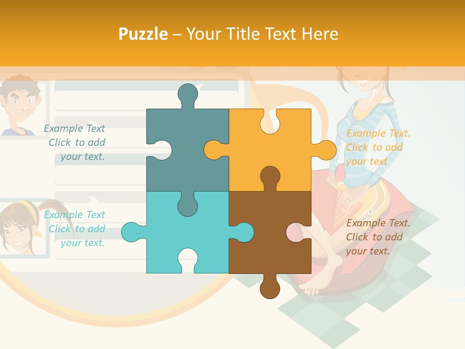 A Woman Sitting On A Chair Next To A Computer Screen PowerPoint Template